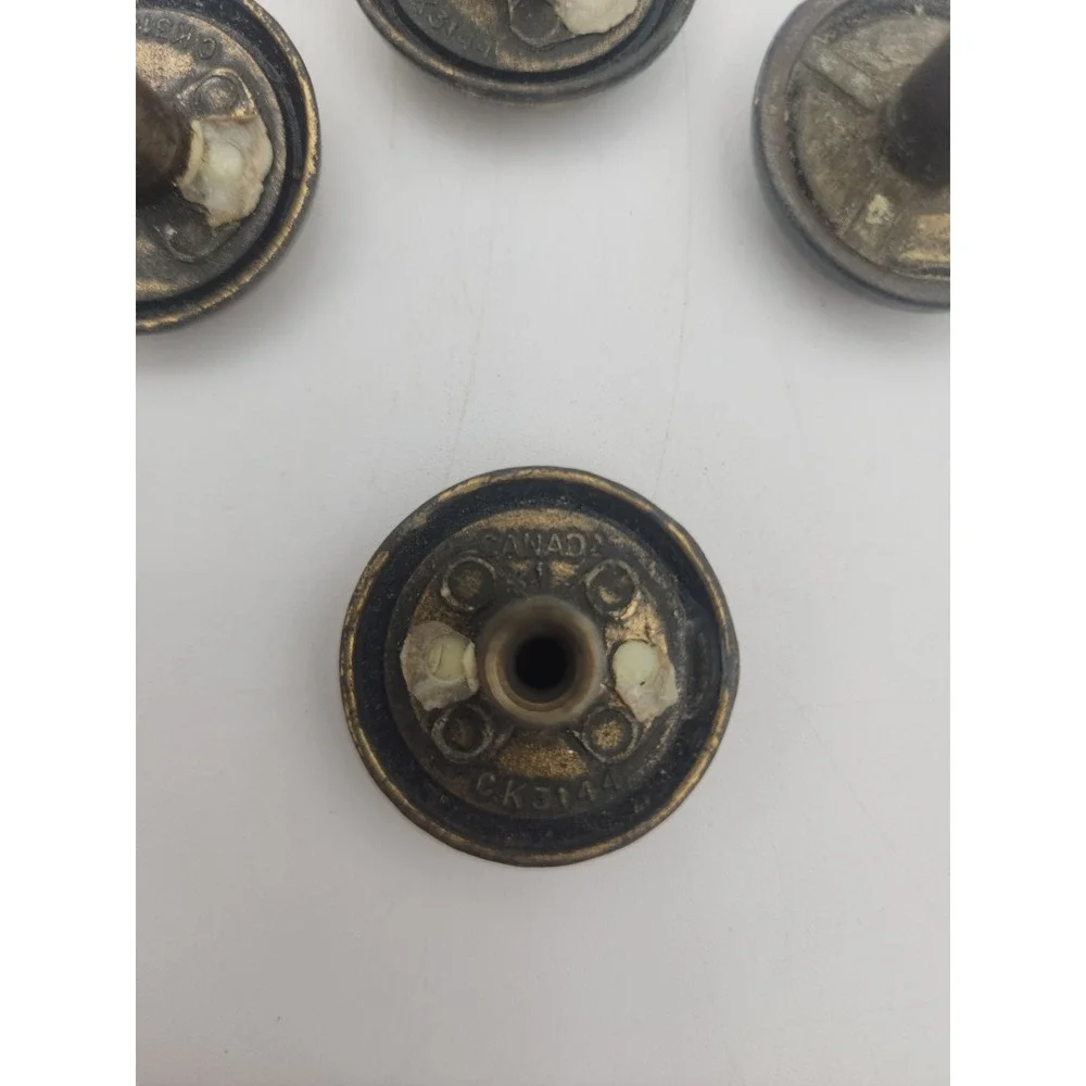 VTG Brass Drop Bail Drawer Pull Handle Hardware With 4 Knobs Wheat Ceramic